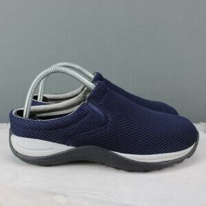 LL Bean Mesh Knit Sneaker Clog Women’s Size 9.5 Wide Blue Breathable Slip‑On